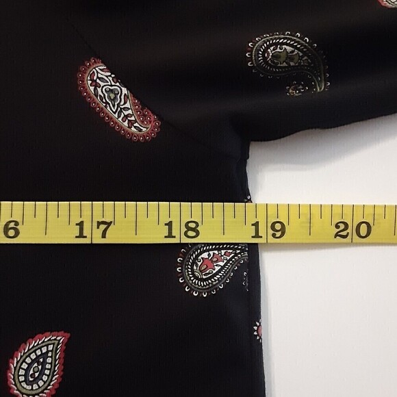 J.Jill Women's Long Sleeve Black Paisley w/Contrasting Fabric Back Size S - Picture 4 of 5